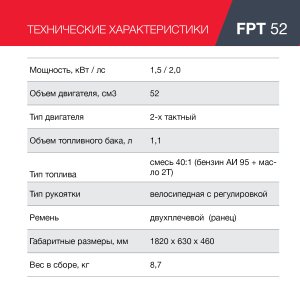 Бензиновый триммер FUBAG FPT 52 в Новороссийске фото