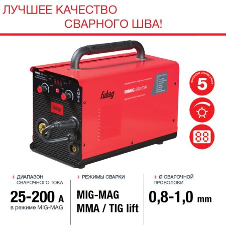 FUBAG Сварочный полуавтомат IRMIG 200 SYN с горелкой 250 А 3 м в комплекте в Новороссийске фото