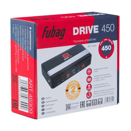 Пусковое устройство FUBAG DRIVE 450 с разъемом type-C на входе в Новороссийске фото