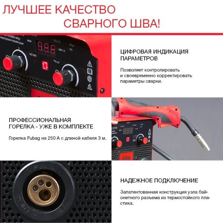 FUBAG Сварочный полуавтомат IRMIG 200 SYN с горелкой 250 А 3 м в комплекте в Новороссийске фото
