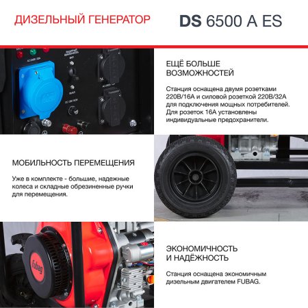 FUBAG Дизельный генератор с электростартером и коннектором автоматики DS 6500 A ES в Новороссийске фото