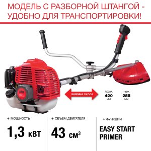 FUBAG Бензиновый триммер FPT 43R + Триммерная леска  сечение витой квадрат L 130 м * 2.4 мм в ПОДАРОК в Новороссийске фото